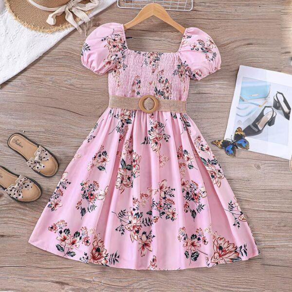 1734805452_L_8-1 - Copy Flower Gown Elegant Floral Fit Dress for Girls with Belt