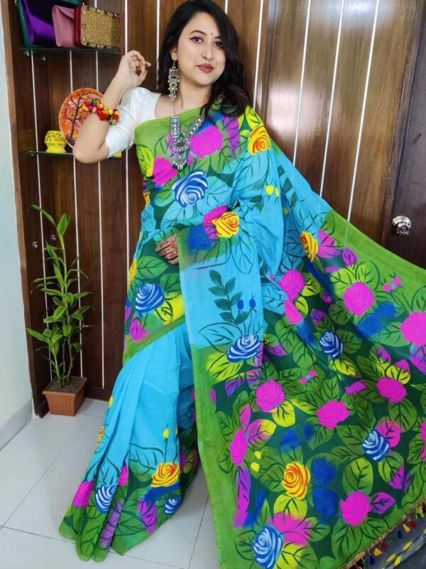 ✅হাফ সিল্ক শাড়ি