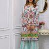 Check and Sleek majolica print co ord set