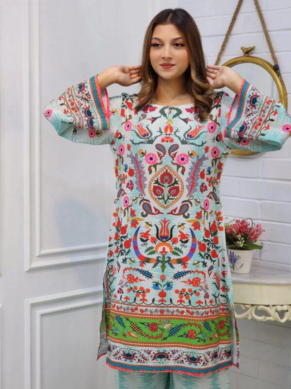 Check and Sleek majolica print co ord set