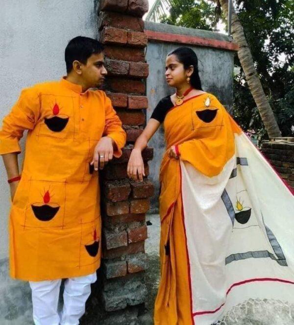 ☘ধুপিয়ান সিল্ক পাঞ্জাবি☘ধুপিয়ান সিল্ক শাড়ি