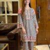 Check and sleek majolica print co ord set  