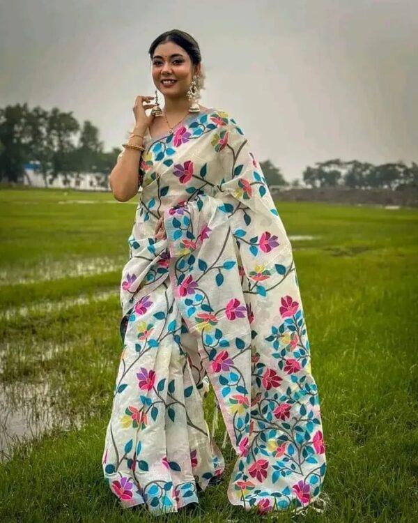 Premium Quality Half Silk Shari