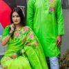 প্রকৃতির সতেজতা এবার টিয়া রঙের কাপল ড্রেসে!