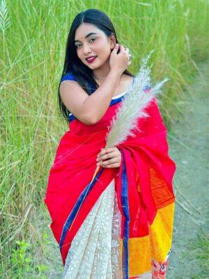 টাঙ্গাইল হাফ সিল্ক শাড়ি ।
